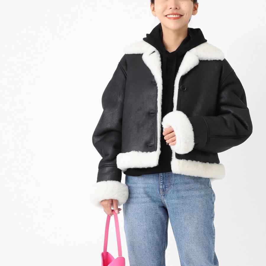 LOEWE（ロエベ） レザージャケット ムートンジャケット ブラック