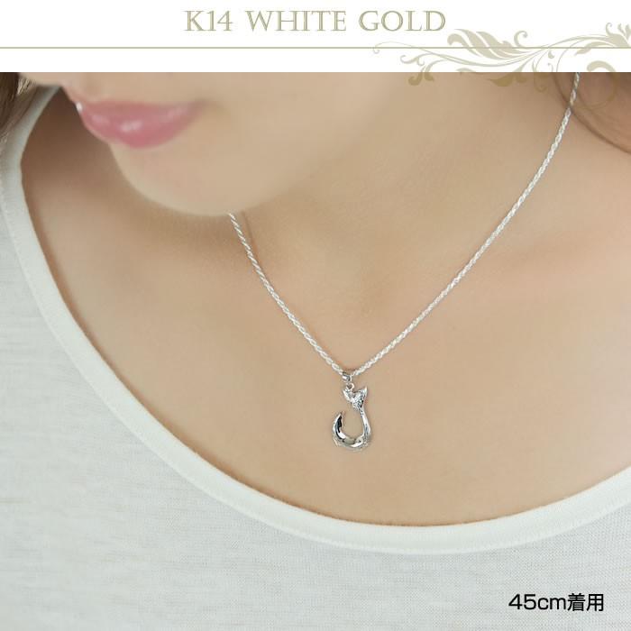 ネックレスチェーン ホワイトゴールド ロープチェーン K14 幅1mm 送料