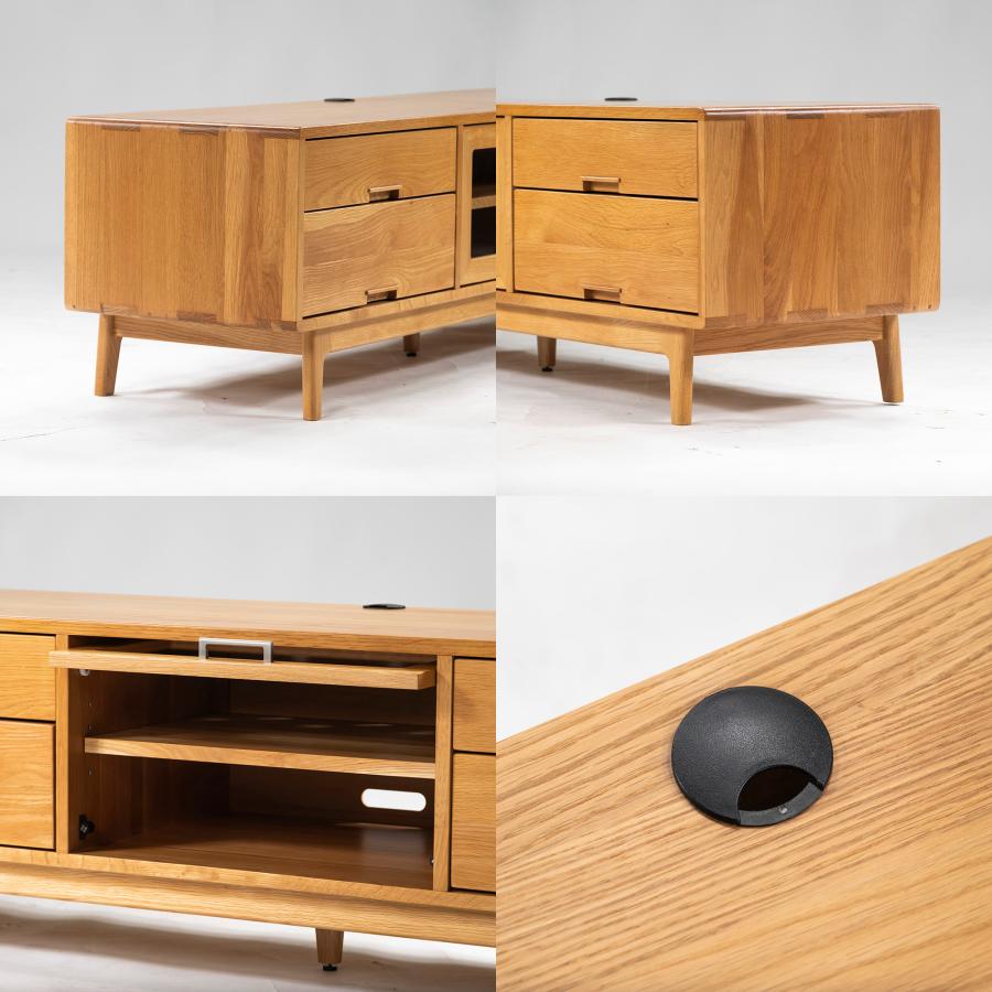 起立木工 IDC大塚 テレビボード ノルディ TVボード w164 オーク材 無垢