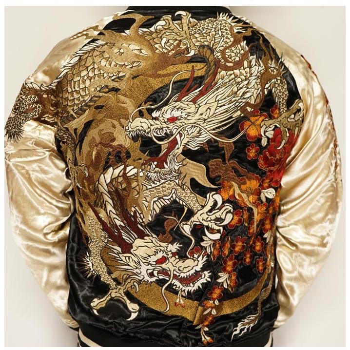 絡繰魂 [カラクリダマシイ] 粋 月光龍群 総刺繍 リバーシブル 和柄