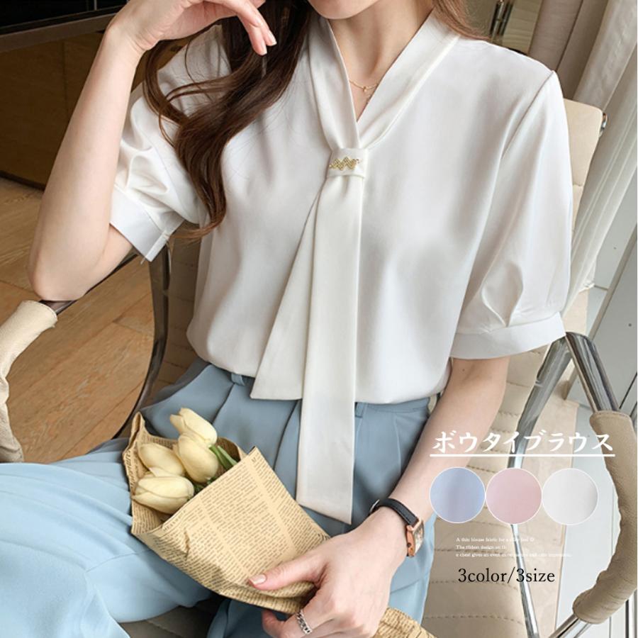 miniministore（ミニミニストア） ボウタイブラウス 半袖 レディース