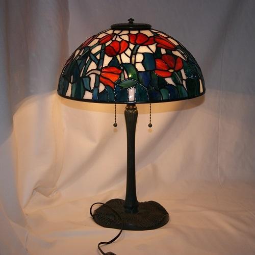 ティファニーランプ・チューリップ 14インチ : ステンドグラス七色