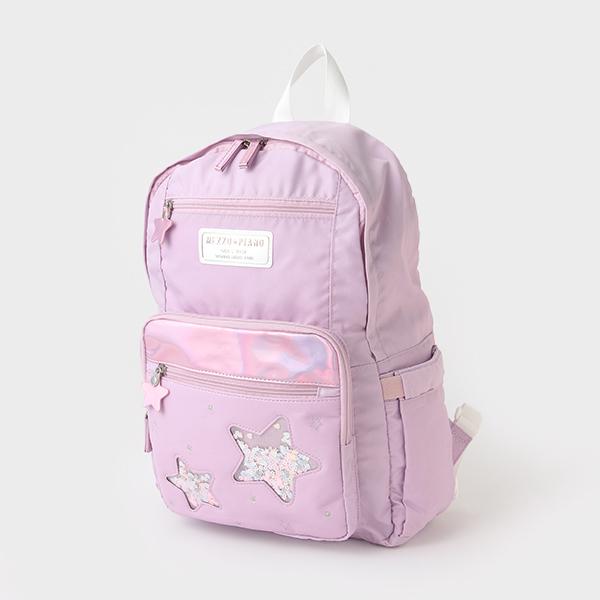 mezzo piano メゾピアノ(mezzo piano)ラメ入り ナイロンリュック 大