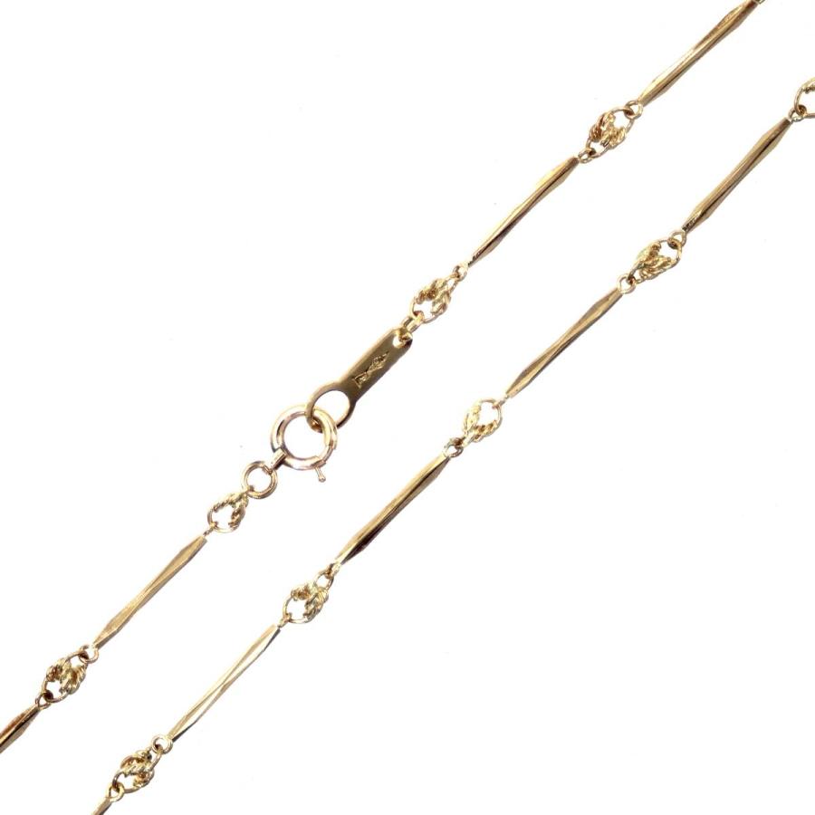 K18/18金 切子ネックレス チェーン 首回り39.5cm 4.4g 造幣局検定刻印