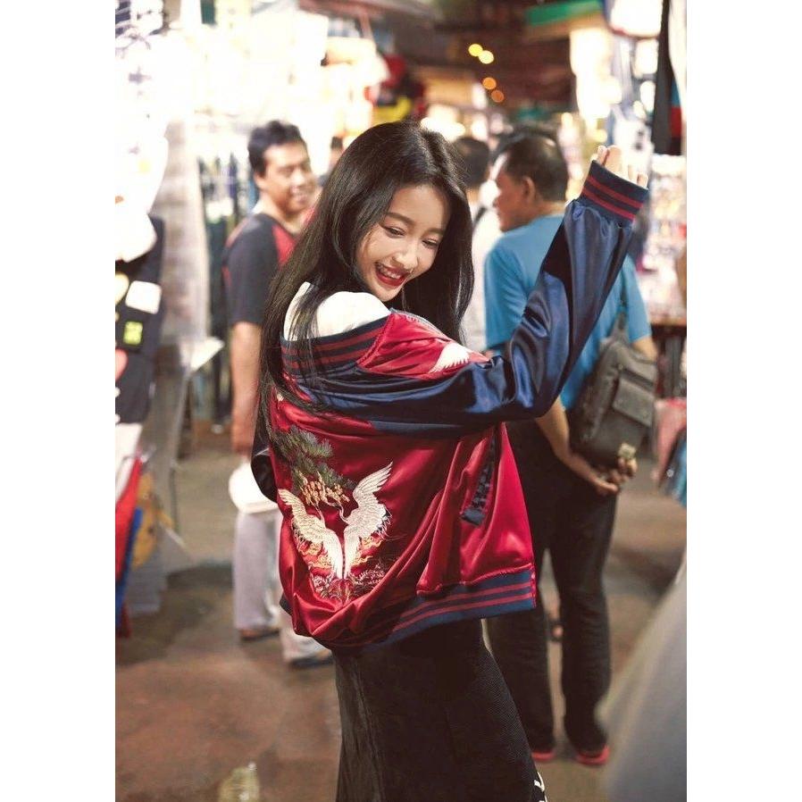 ヨコスカ] 男女兼用 US・NAVY刺繍マーク スカジャン リバーシブル