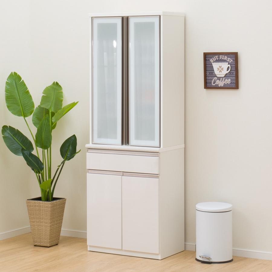 ニトリ（NITORI） 幅70cm 食器棚(アルミナ2 70DB WH) ニトリ期間限定