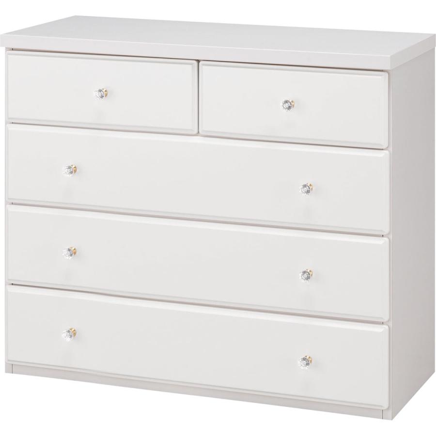 ニトリ（NITORI） ローチェスト(TA90WH 取っ手クリア) タンス たんす