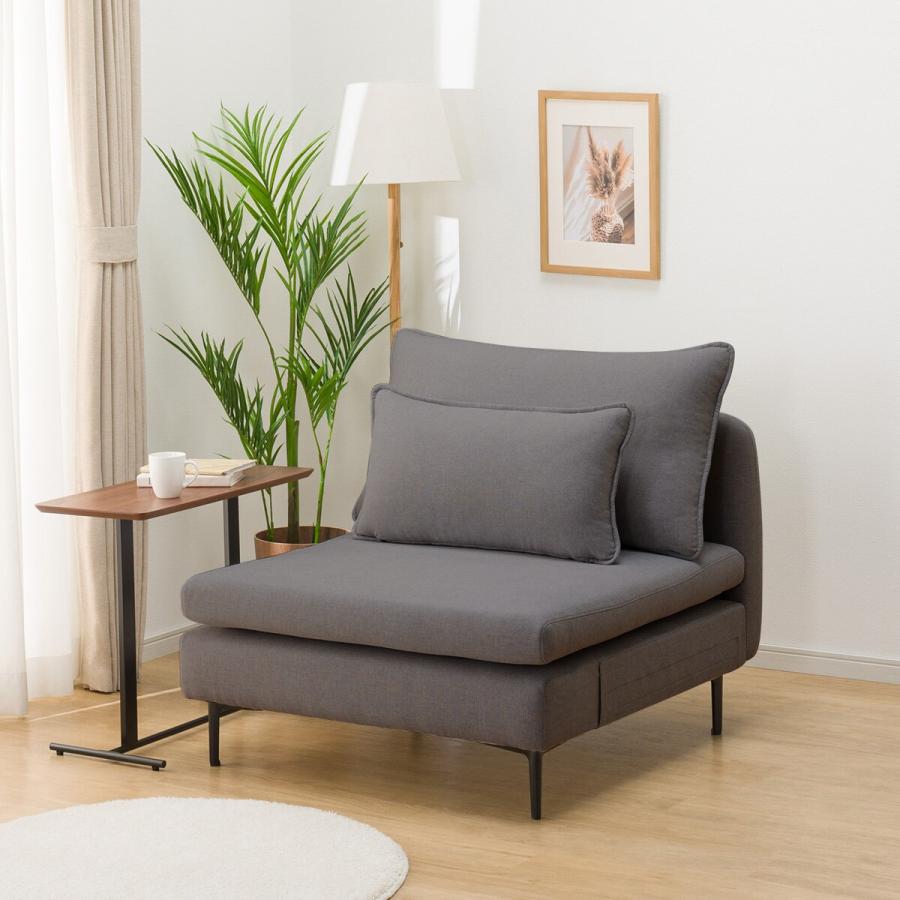 ニトリ（NITORI） 広い座面のゆったりソファ(MS01 1人掛け 肘なし MGY