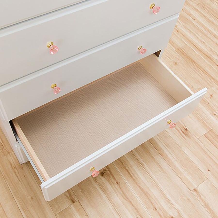 ニトリ（NITORI） ハイチェスト(TA75WH 取っ手ピンク) タンス たんす