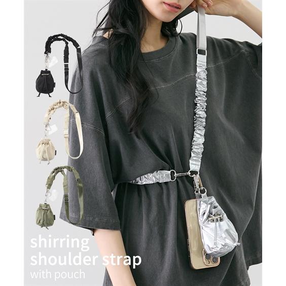 ニッセン（nissen） レディース 巾着 ポーチ 付くしゅくしゅスマホ