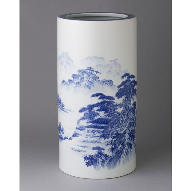 傘立て 陶器 有田焼 傘立16寸 山水 Y403-C : 器茶房 彩庵Yahoo