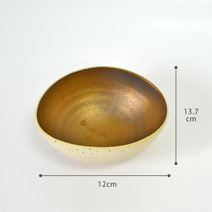 信楽焼 焼〆金彩4.0楕円小鉢 焼物皿 料亭 業務用食器 ホテル 旅館 飲食