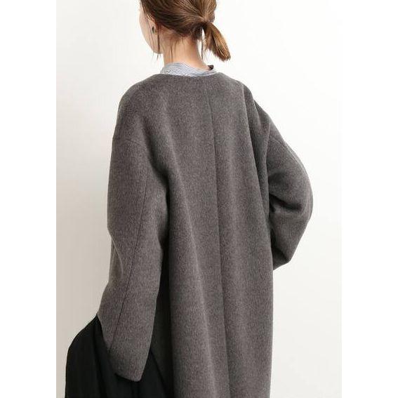 IENA（イエナ） ラムウールノーカラーロングコート 2020AW グレー