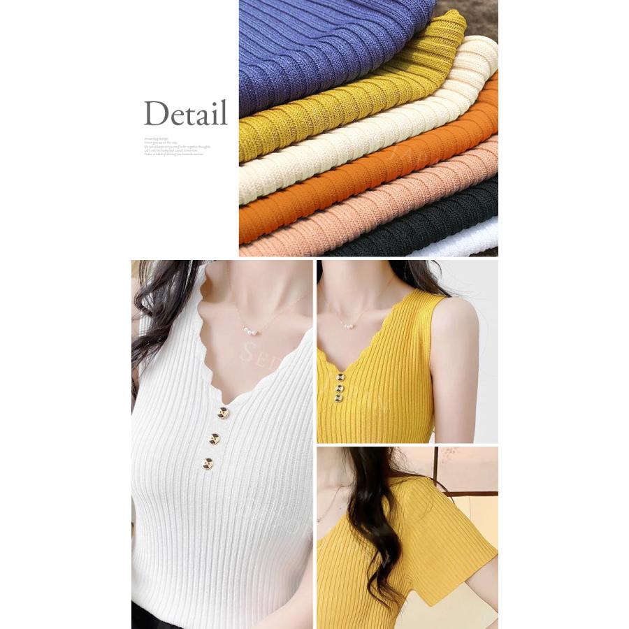 セドールJAPAN タンクトップ レディースtシャツ リブニットトップス