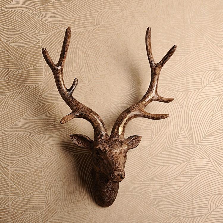壁飾り 壁掛けオブジェ インテリア シカ リビング 玄関 アニマルヘッド