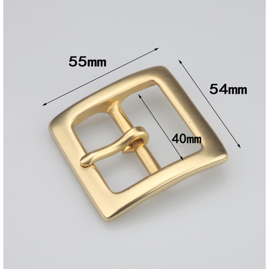 senwa 真鍮製 ベルトバックル ブラス 日字型 巾40mm ゴールド メンズ