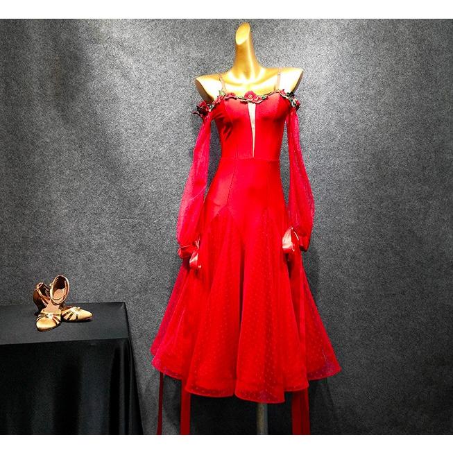 送料無料/社交ダンスドレス モダンドレス 競技 デモ ダンス衣装