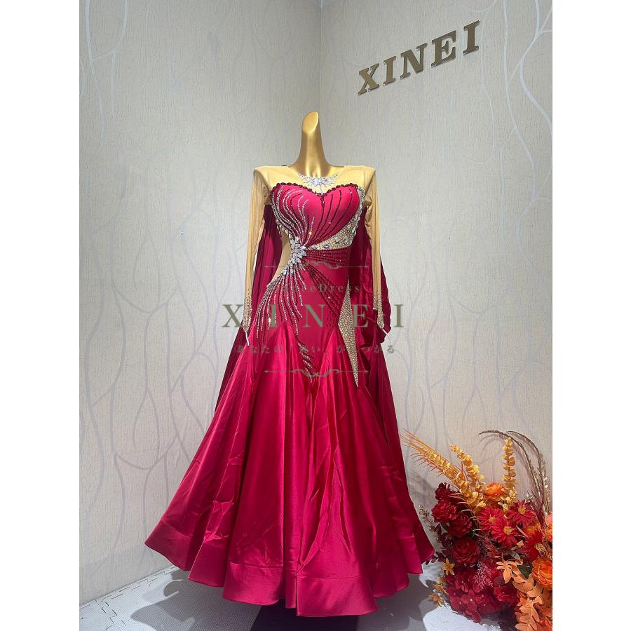 社交ダンスドレス ラテンドレス モダンドレス ロングスカート ダンス