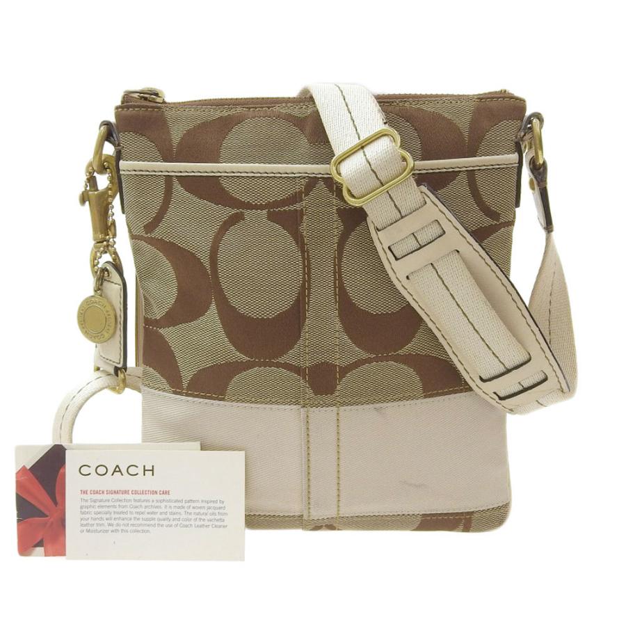 COACH（コーチ） シグネチャー ショルダーバッグ キャンバス ブラウン