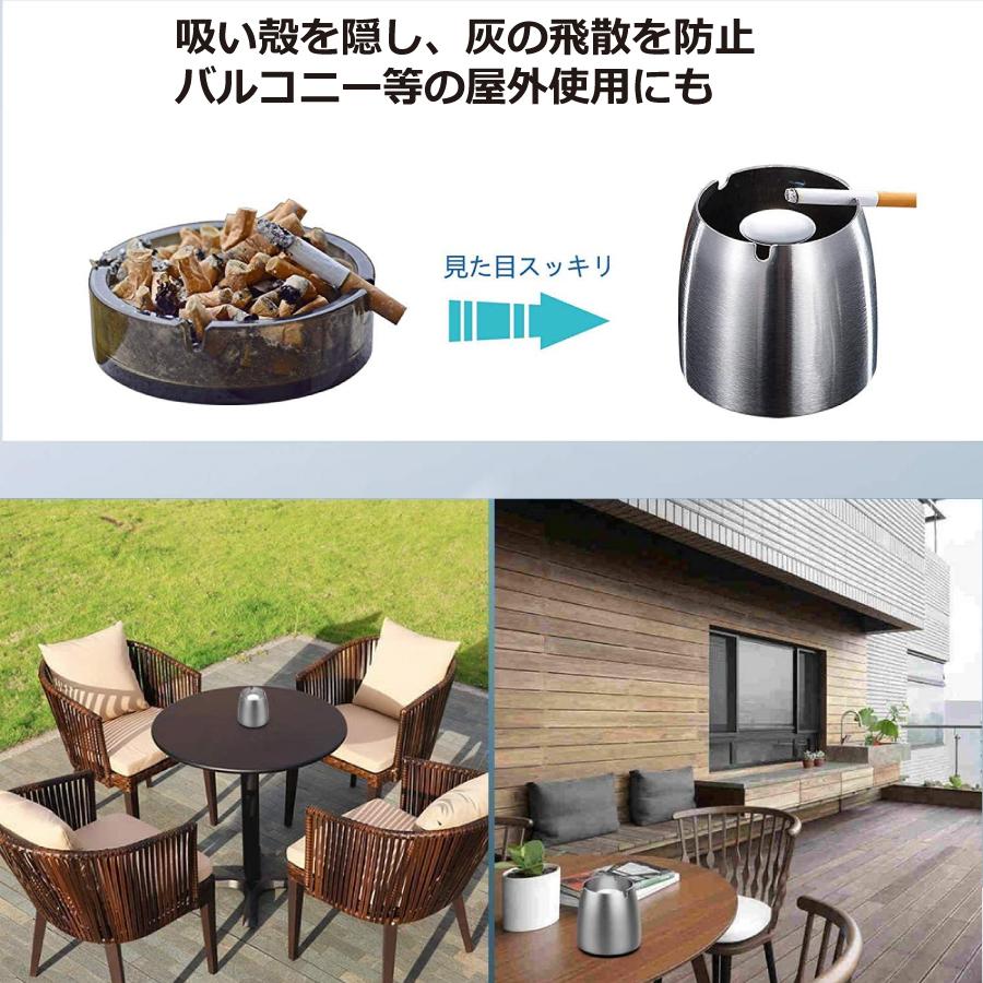 灰皿 ふた付き ステンレス製 火消し 車 洗いやすい 屋外 室内 兼用