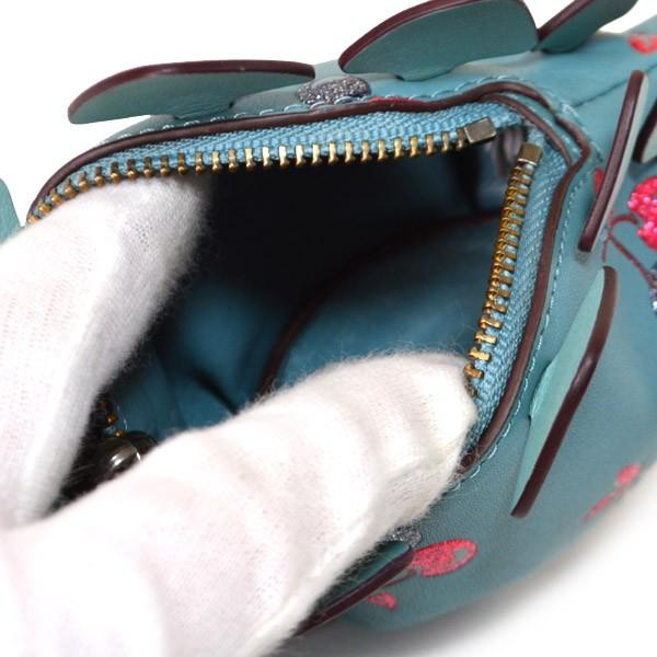 COACH（コーチ） 小銭入れ レザー ステギー ラメグリッター チェリー