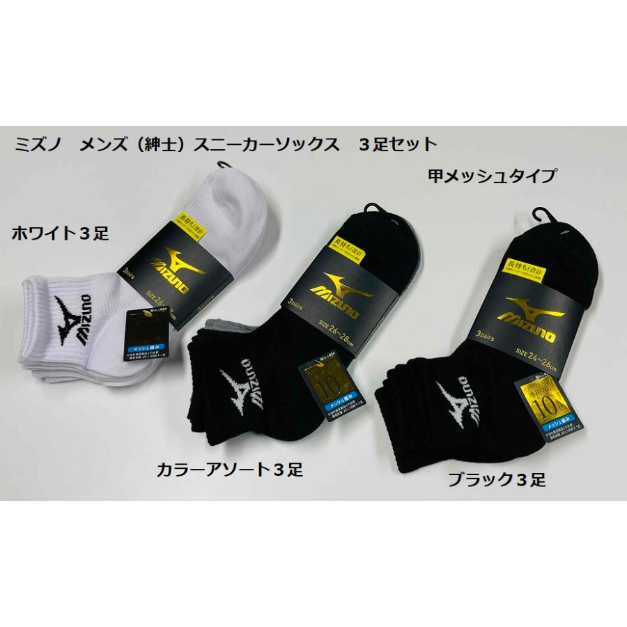 MIZUNO（ミズノ） メンズ 紳士 3足組スニーカーソックス 481-315