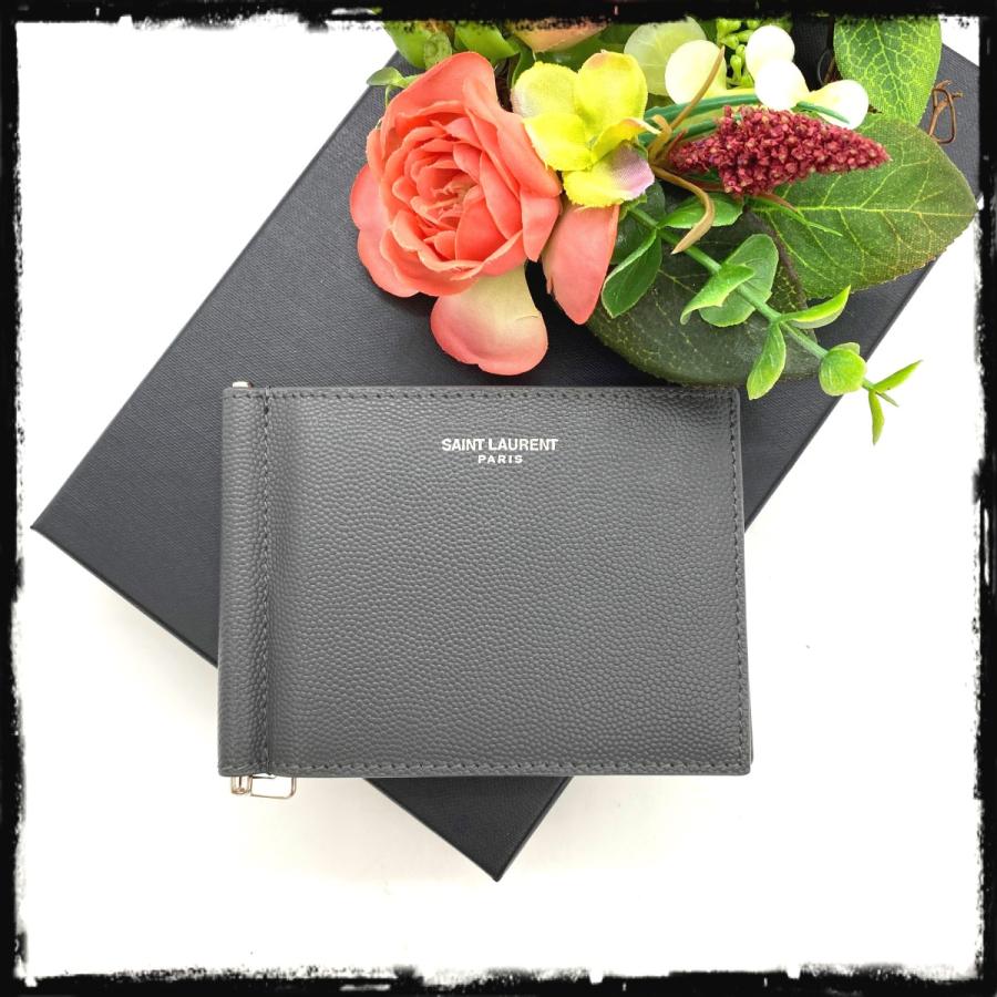 SAINT LAURENT 【SAINT 】サンローラン レザー マネークリップ 財布