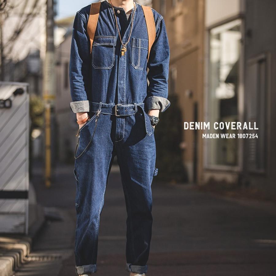 全品送料無料 デニム オールインワン つなぎ ジャンプスーツ メンズ
