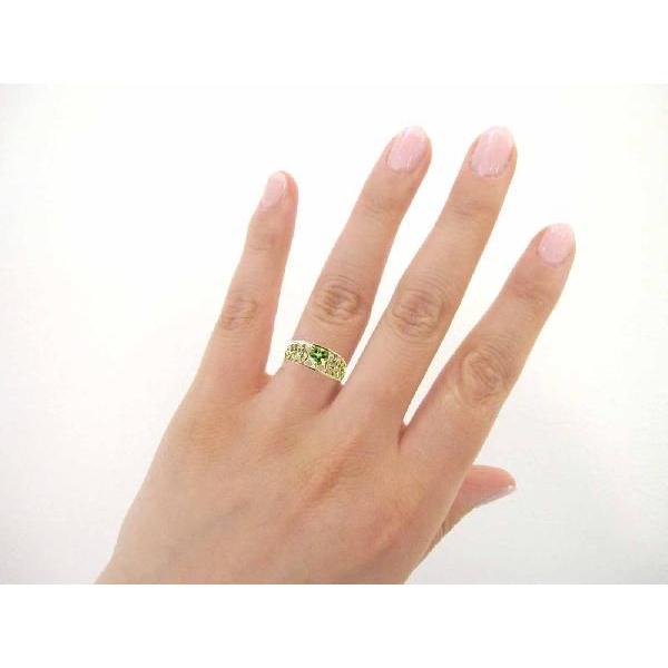 ペリドット ハート リング K18イエローゴールド : ジュエリーラピネス