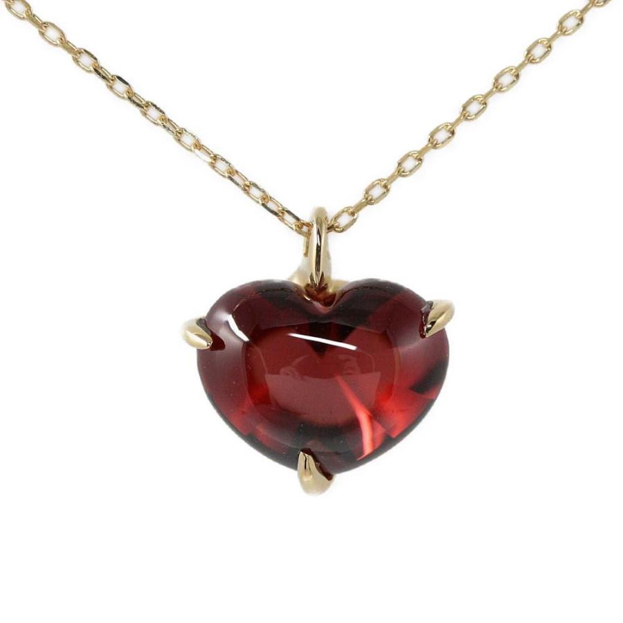 スタージュエリー 1P ハート ガーネットネックレス ペンダント/K18YG