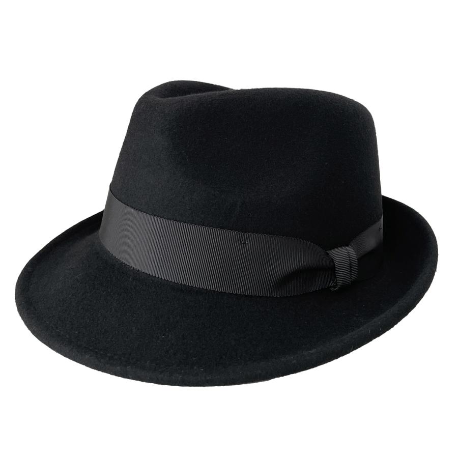 Basiquenti ウール100% 3サイズ フェドラ フェルト ハット 中折れ
