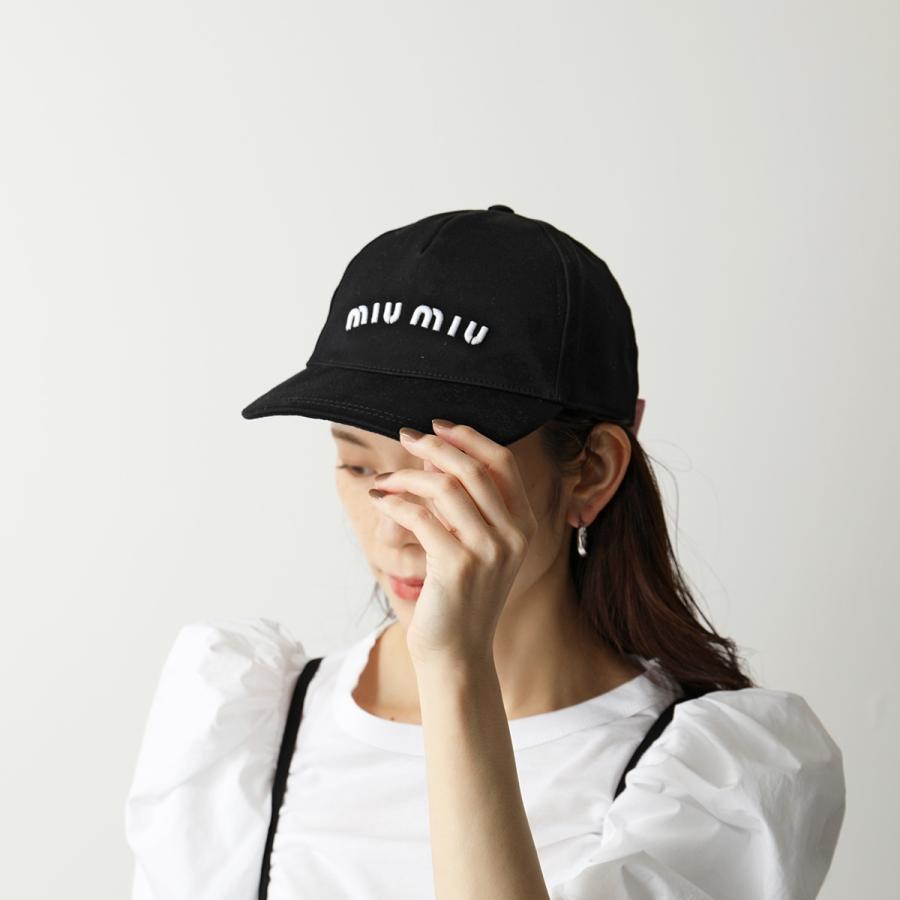 miu miu（ミュウミュウ） 5HC256 2DOQ コットン ベースボールキャップ
