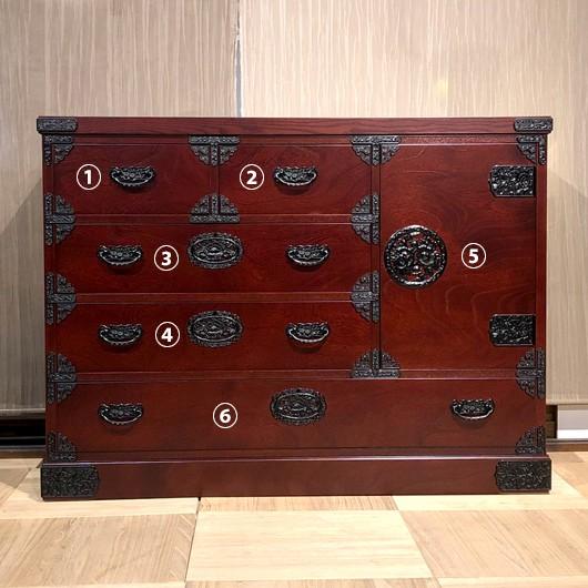 榎津民芸家具 40整理箪笥片開き 民芸家具 和 チェスト 完成品 ミドル