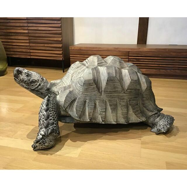 甲羅の大きな亀(ゾウガメ) 陸亀 インテリア 置物 オブジェ 送料無料