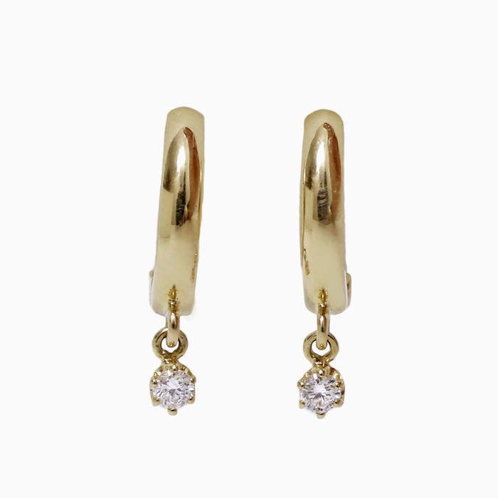 日本製 正規品 ピアリング 揺れるイヤリング 18金 K18 18k イエロー