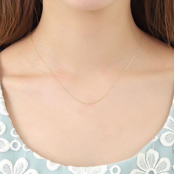 ネックレス チェーン K10 あずきチェーン 太さ0.45mm 40cm 50代 40代