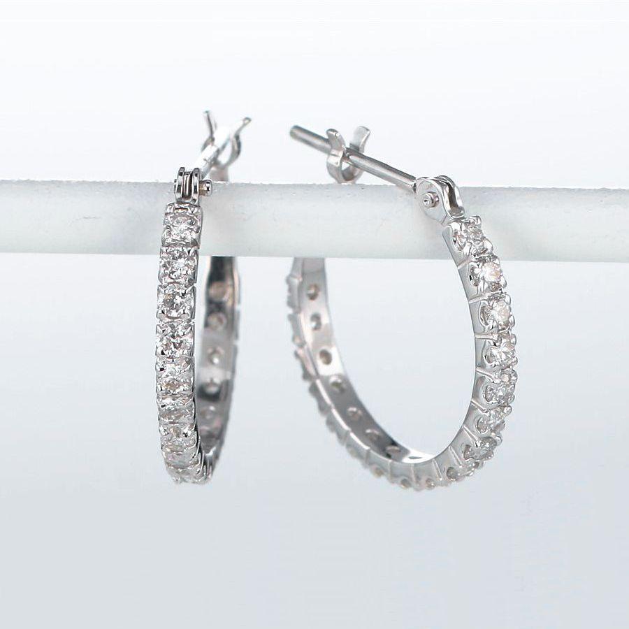 PG ダイヤモンド ピアス ハーフエタニティ K18 ダイヤピアス 0.5