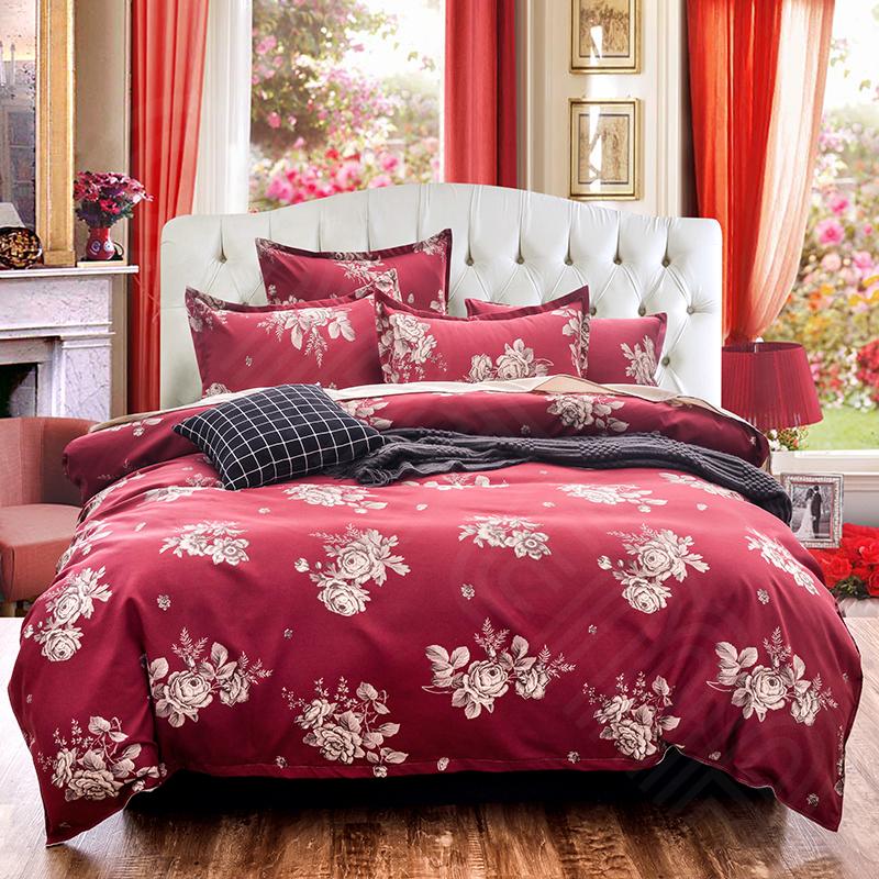 ダブルサイズ ベッド 布団カバー フラットシーツ 枕カバー 4点セット