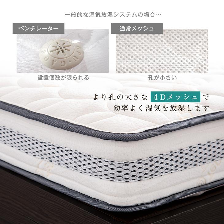 タンスのゲン マットレス クイーン ポケットコイル 厚め 20cm 高密度