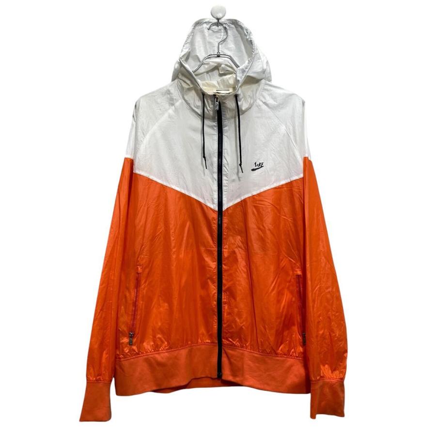 NIKE ナイロン ジャケット ナイキ XXL ホワイト オレンジ ビッグサイズ