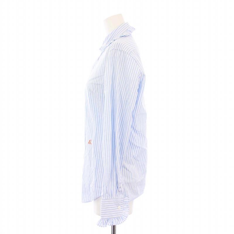 マディソンブルー MADISONBLUE ROUND COLLAR FRILL SH B.STRIPE