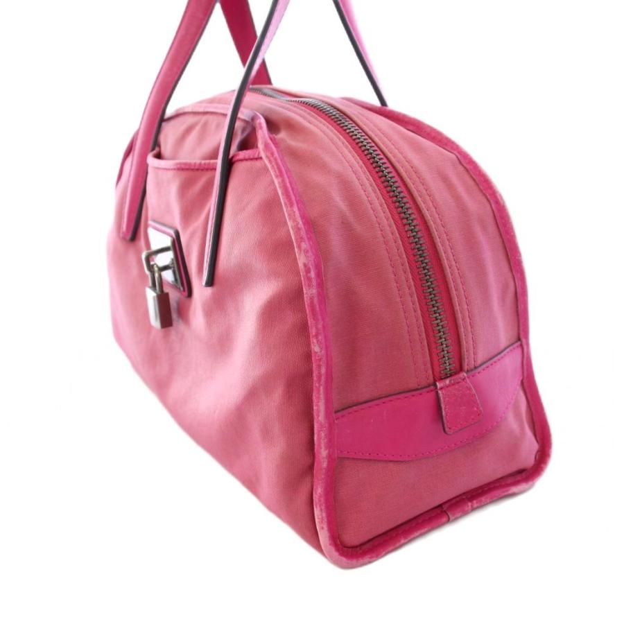 LOEWE（ロエベ） ハンドバッグ ナイロン レザー 南京錠 鍵 カギ ピンク