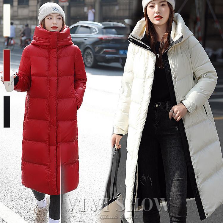 レディース ダウンジャケット ダウンコート ロング フード付き ダウン