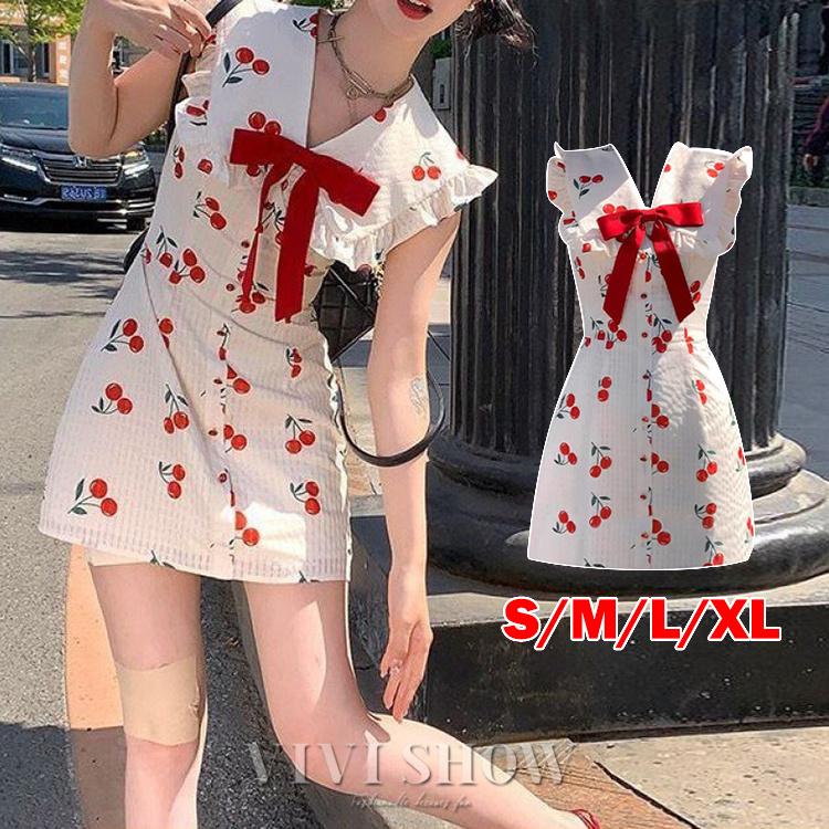 ワンピース ミニワンピース レディース ミニ丈 リボン ノースリーブ