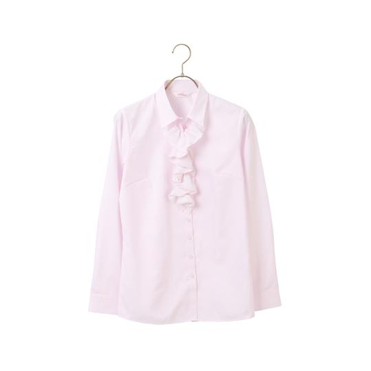 AOYAMA 【洋服の青山】フリル取り外し可能 アイロン簡単 ブラウス