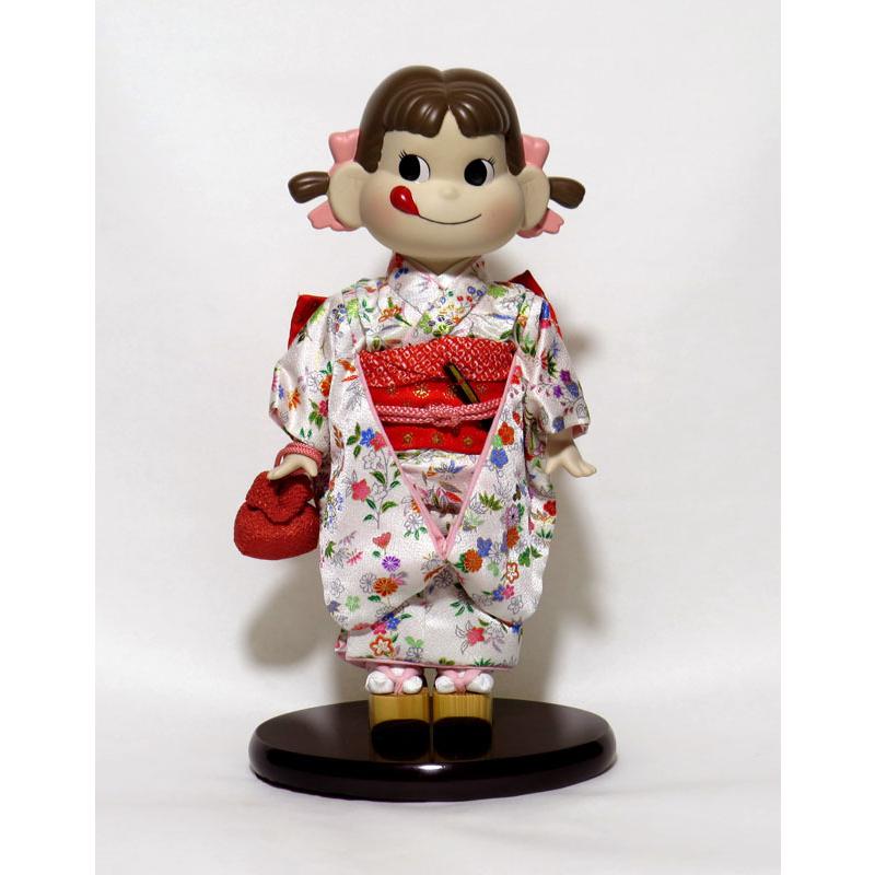 不二家 晴れ着ペコちゃん人形陶器「雅」白い着物 : 防災ライフ