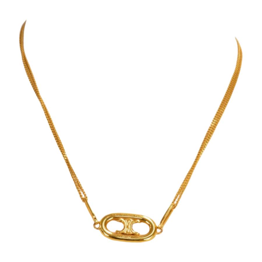 CELINE（セリーヌ） CELINEトリオンフ ネックレス ロゴ ゴールド