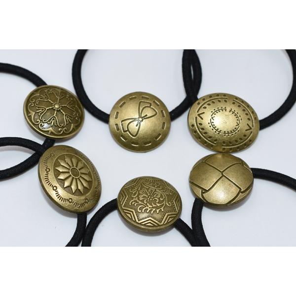 ヘアゴム ヘアアクセサリー 髪飾り 真鍮古美【2ヶ】 : ビーズアンド