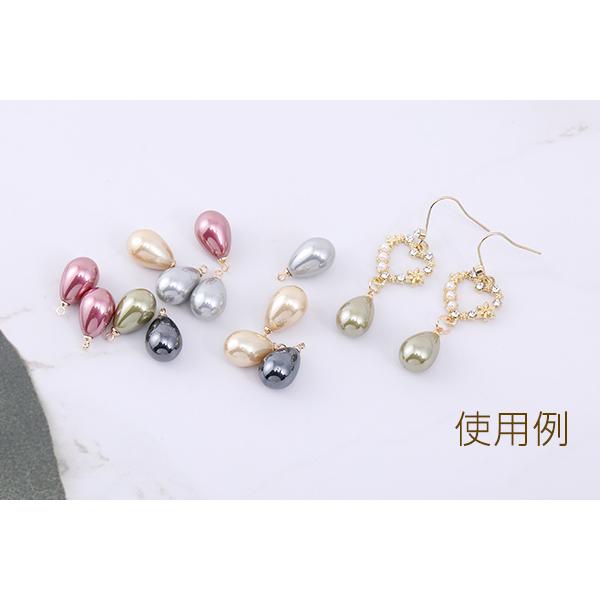 しずくパール調チャーム ドロップパールチャーム 雫型 カン付き 10