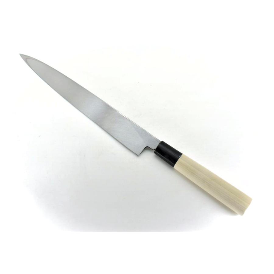 唯千里オリジナル ＜中川作＞ 堺製白二鋼 剣型三徳170 mm【八角水牛柄